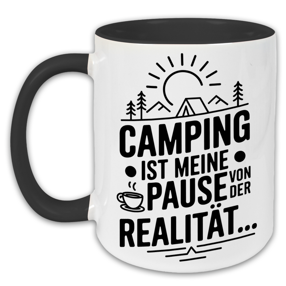 "Camping ist meine Pause von der Realität" Tasse