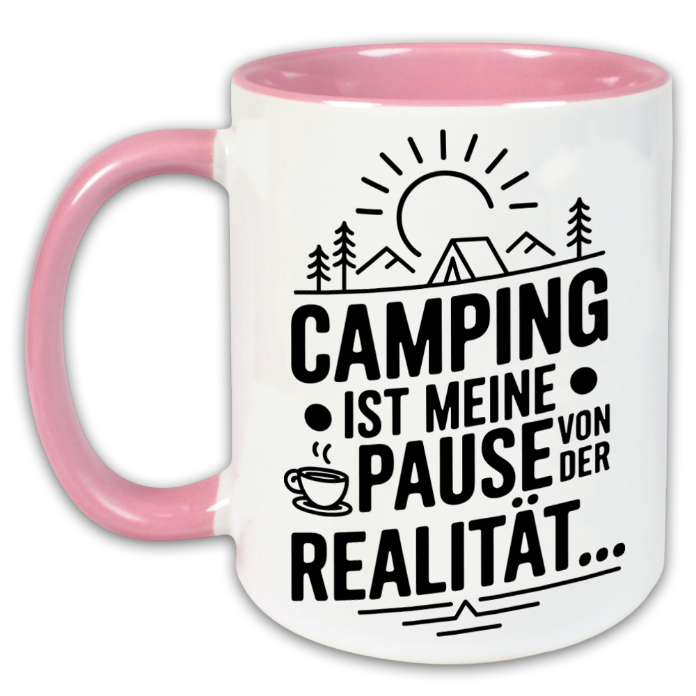 "Camping ist meine Pause von der Realität" Tasse
