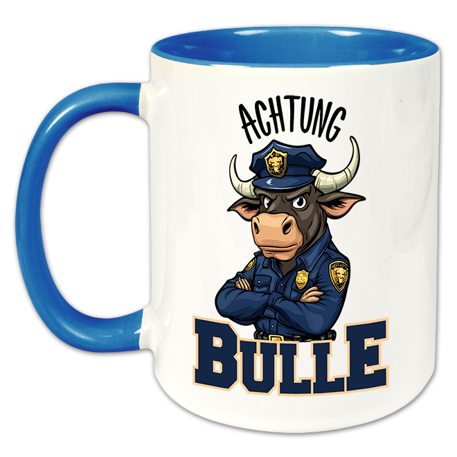 "Achtung Bulle" Tasse
