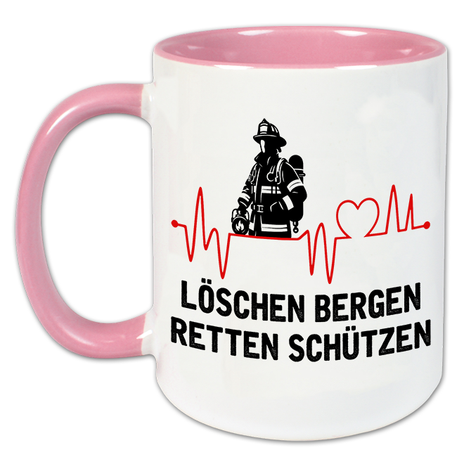 "Löschen Bergen Retten Schützen" Tasse