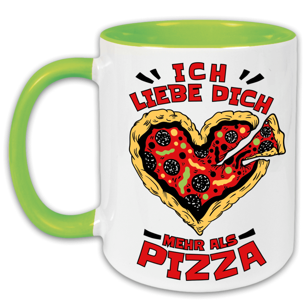 "Ich liebe dich mehr als Pizza" Tasse
