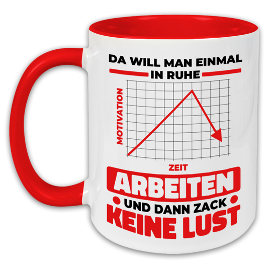 "Da will man einmal in Ruhe arbeiten" Tasse