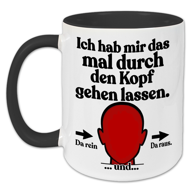 "Ich habe mir das durch den Kopf gehen lassen" Tasse