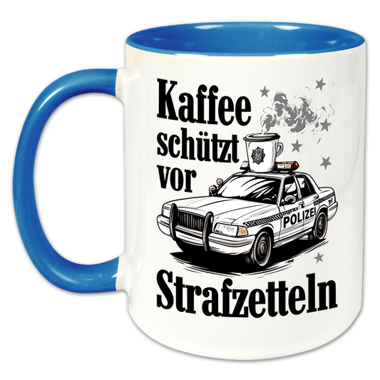 "Kaffee schützt vor Strafzetteln" Tasse