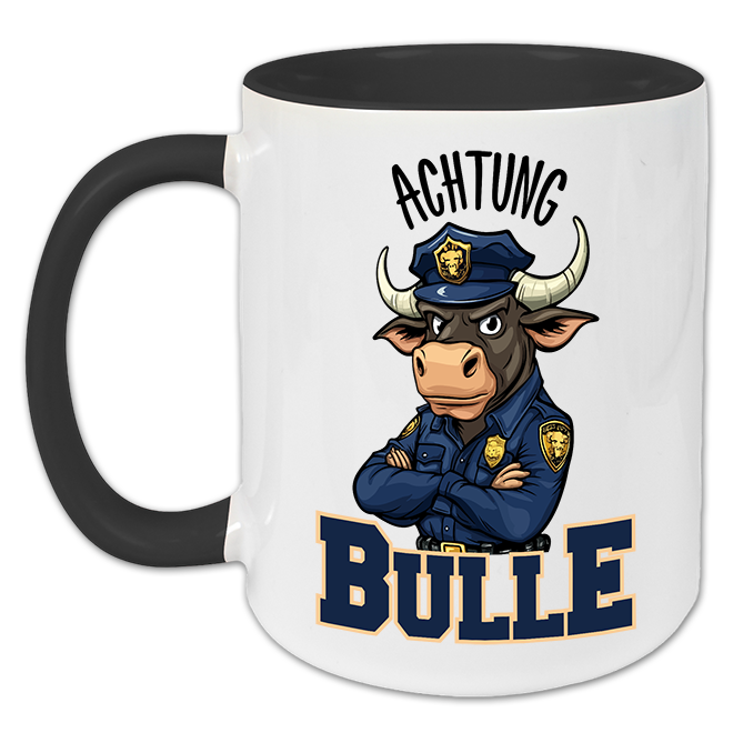 "Achtung Bulle" Tasse
