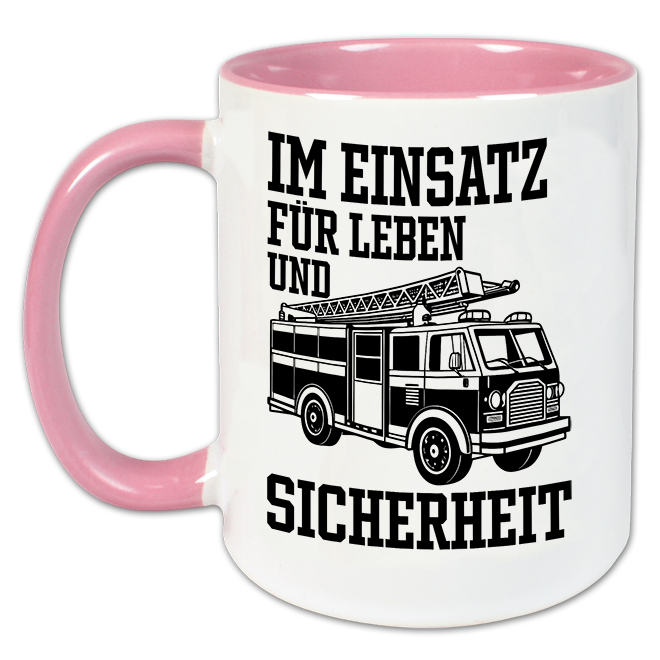 "Im Einsatz für Leben und Sicherheit" Tasse