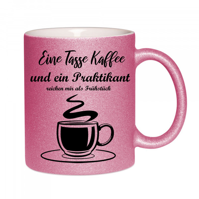 "Eine Tasse Kaffee" Glitzertasse